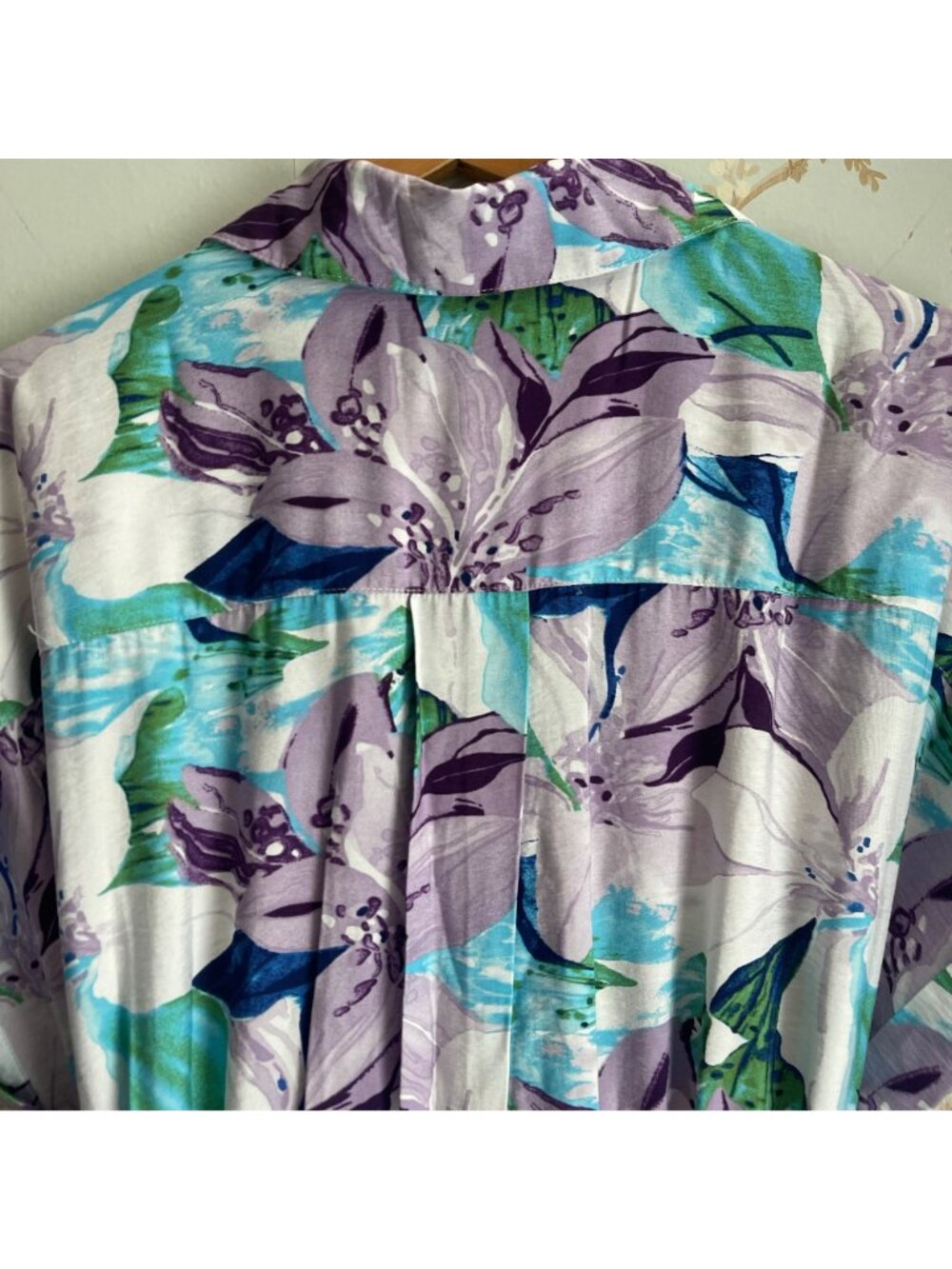Chicos Women Midi Dress Size XL Floral Belted Shirtdress Tropical Boho Resort - Picture 12 of 16